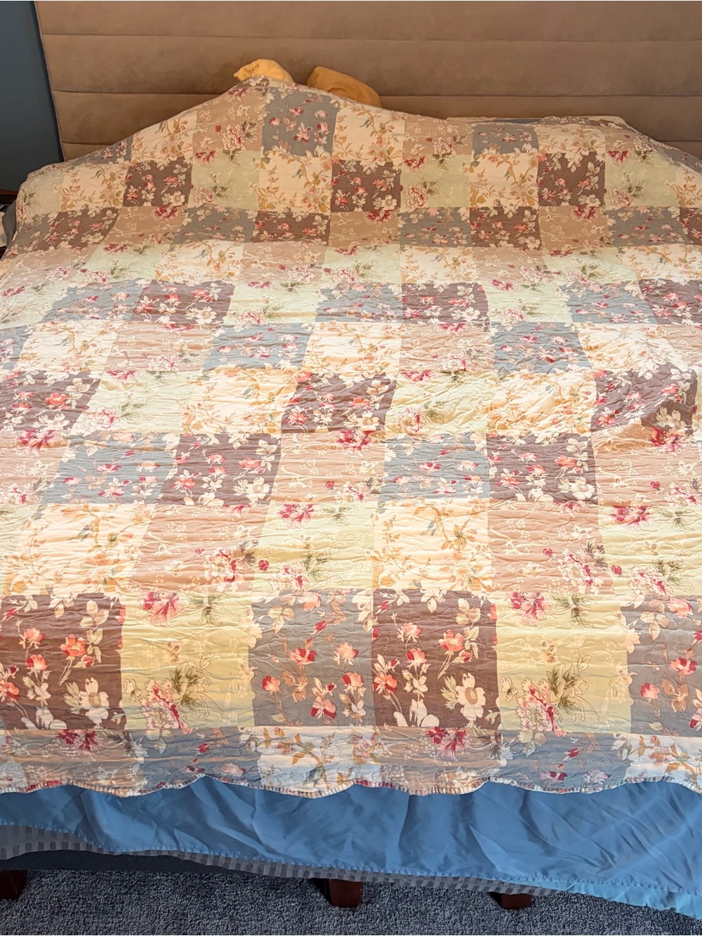 Vintage Floral Patchwork Quilt Cottagecore Shabby Chic Bedding